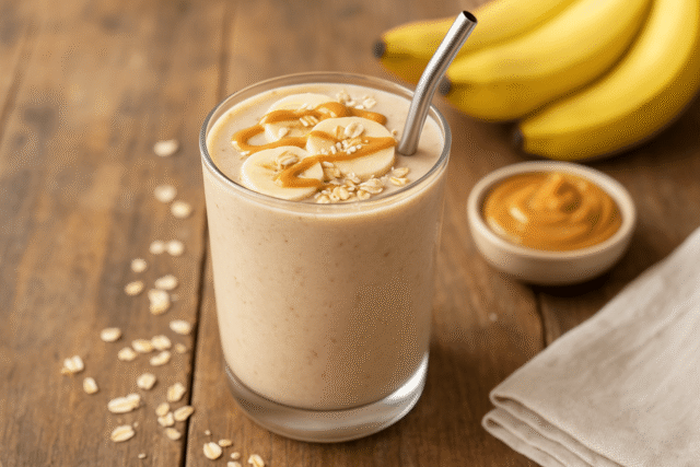 Homemade Peanut Butter and Banana Smoothie