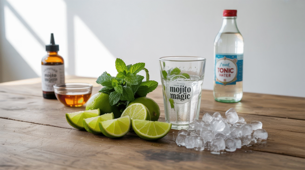Ingredients for a Classic Virgin Mojito