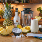 Step-by-Step with all Ingredients Piña Colada Recipe
